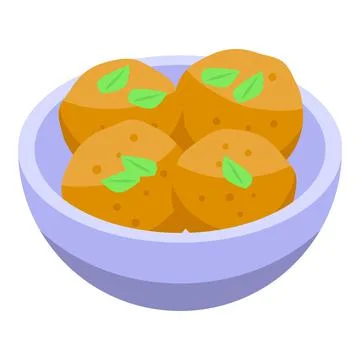 Meat balls icon isometric vector. German cuisine Stock Illustration