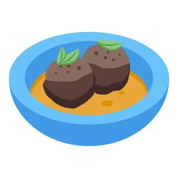 Meat balls icon isometric vector. Duck food Stock-Illustration