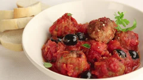 Meat balls in tomato sauce Stock Footage 24671922