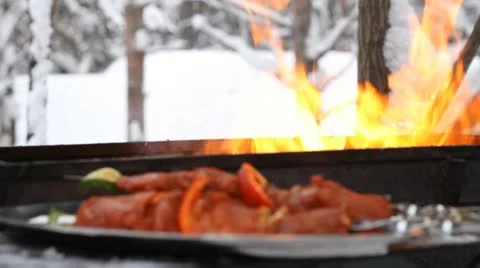 Meat for barbecue Vídeos de archivo 12373402