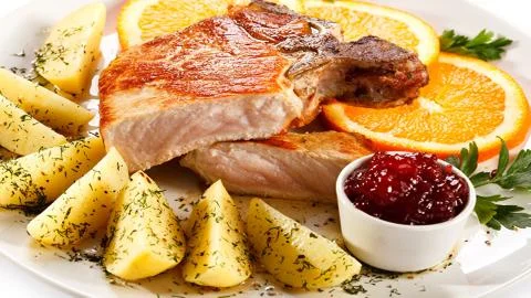 Meat on the barbecue Stock Photos