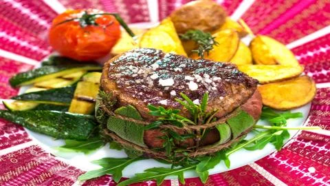 Meat on the barbecue Stock Photos