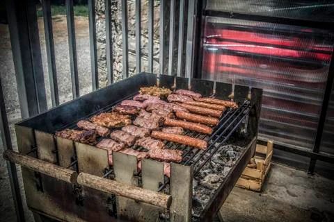 Meat on a Barbecue Stock Photos
