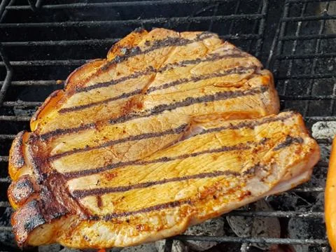 Meat on barbeque Foto stock