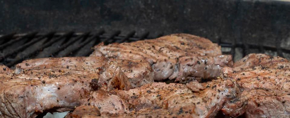 Meat on the Barbeque Stock Photos
