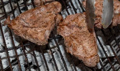 Meat on the Barbeque Stock Photos