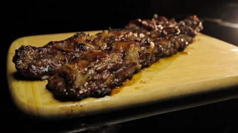 Meat BBQ with honey Stock Footage 68030816