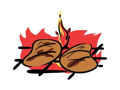Meat BBq isolated Stock Illustration