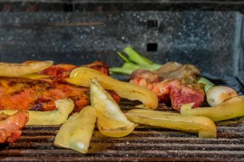 Meat on bbq Stock Photos