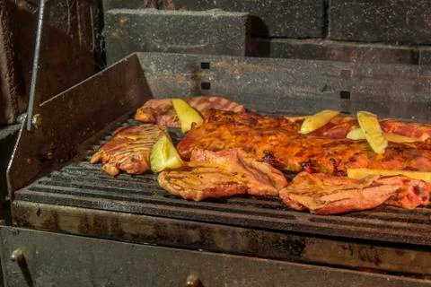 Meat on bbq Stock Photos