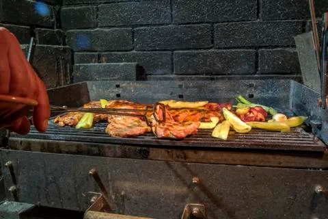 Meat on bbq Stock Photos