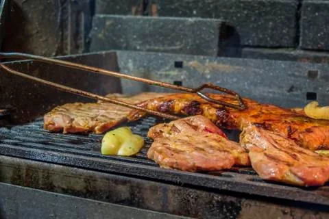 Meat on bbq Stock Photos