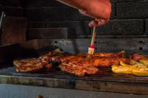 Meat on bbq Stock Photos