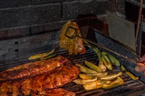 Meat on bbq Stock Photos