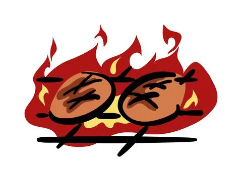 Meat BBq vector isolated Stock Illustration