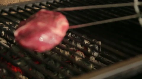The meat to be roasted on the coals Stock Footage 48948091