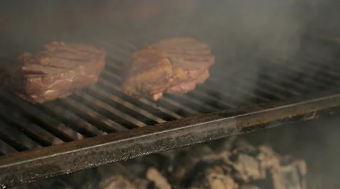 The meat to be roasted on the coals Stock Footage 48948288