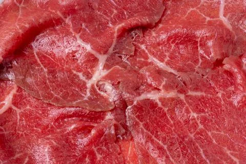 Meat for beef Carpaccio cold appetizer close up texture top view Stock Photos
