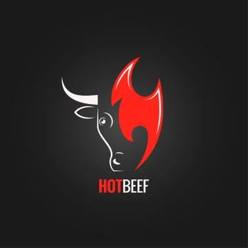 Meat beef fire concept menu design background Illustration