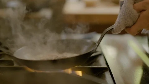 Meat being cooked in pan Stock Footage 87838441