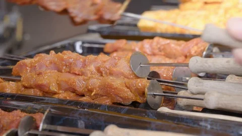 Meat being grilled on barbeque Stock Footage 101959761