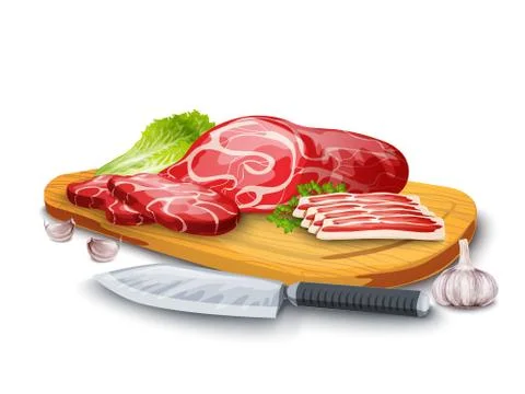 Meat On Board Illustrazione stock