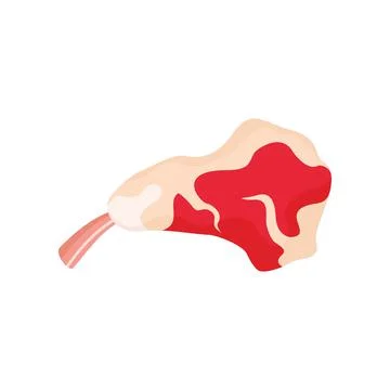 Meat with bone icon in flat style Stock-Illustration