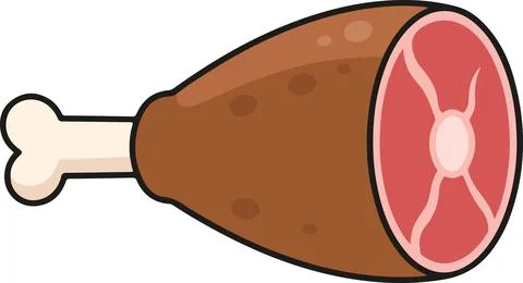 Meat on the bone, minimal simple vector illustration Stock Illustration