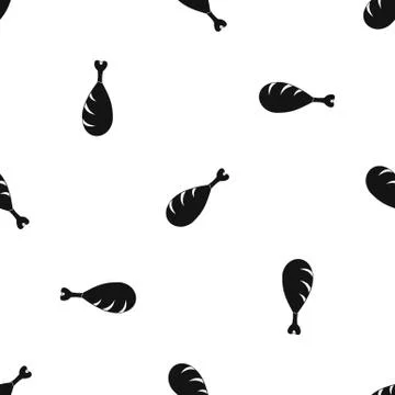 Meat on the bone pattern seamless black Illustrazione stock