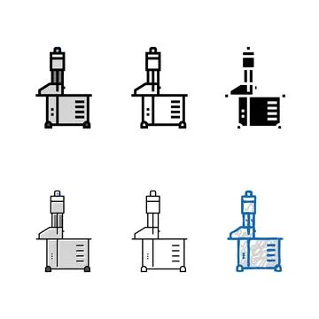 Meat bone saw color variants icon vector Stock Illustration