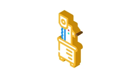 Meat bone saw isometric icon animation Stock Footage 327294822