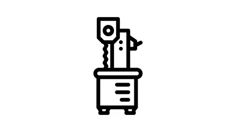 Meat bone saw line icon animation Stock Footage 326766381