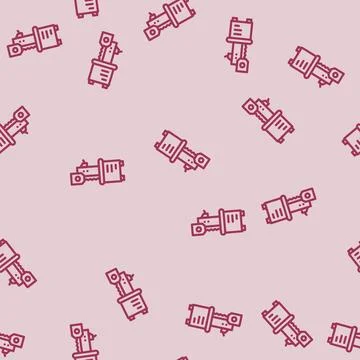 Meat bone saw line vector seamless pattern Illustrazione stock