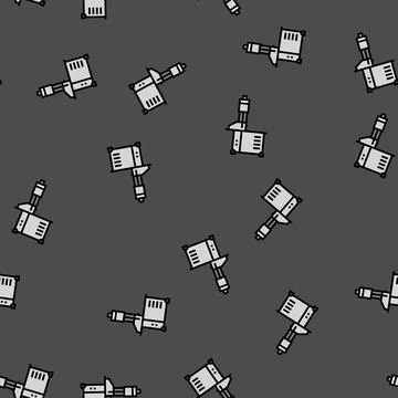 Meat bone saw vector seamless pattern Stock Illustration
