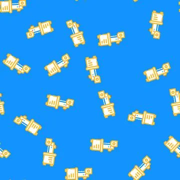 Meat bone saw vector seamless pattern Illustrazione stock