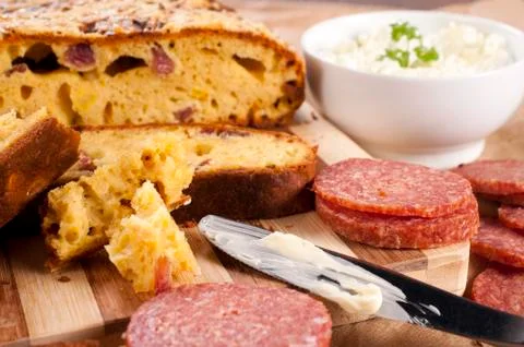 Meat bread Stock Photos