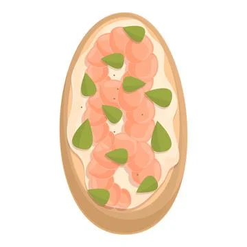 Meat bruschetta icon cartoon vector. Recipe food Stock Illustration