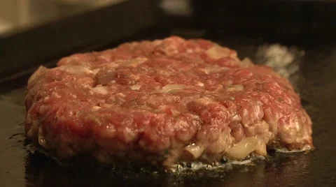 Meat burger on pan, close up. Stock Footage 50880218
