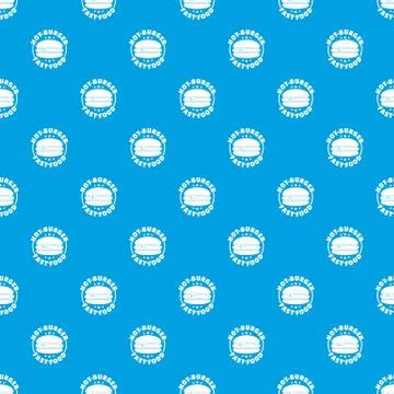 Meat burger pattern seamless blue Illustrazione stock