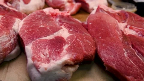 Meat at a butcher shop 库存影片 205062487