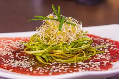 Meat Carpaccio Appetizer Stock Photos