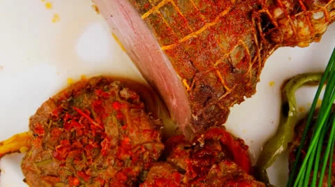 Meat with chives and tomatoes 스톡 동영상 27195088