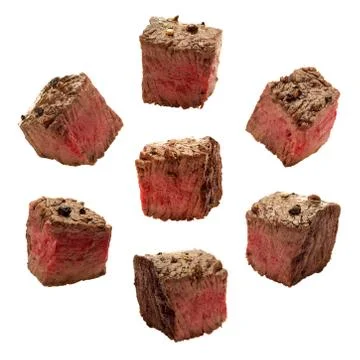 Meat chunks isolated Stock Photos