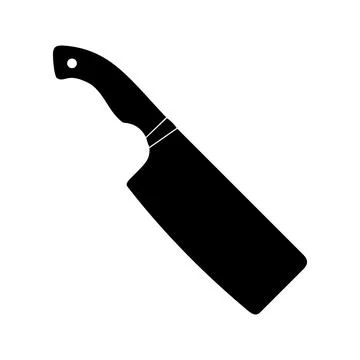Meat cleaver knife kitchenware cooking equipment icon. Kitchen knife cleaver Stock Illustration