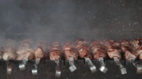 Meat on coals Stock Footage 50056269