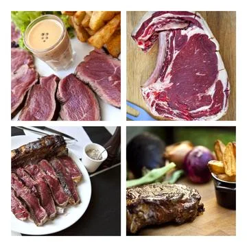Meat collage Stock Photos