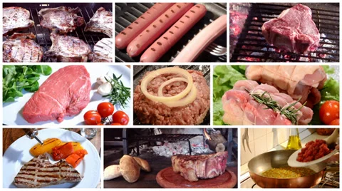Meat, composition Video stock 36536829