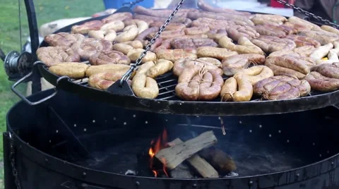 Meat Cooked On The Barbecue Stock Footage 49664731