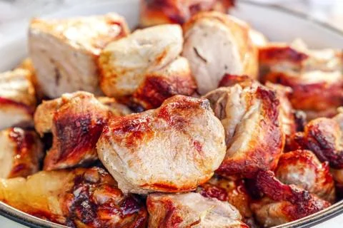 Meat cooked on the coals Stock-Fotos