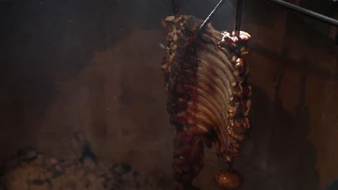 Meat Cooked in Tandir Stock Footage 296023945